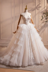Champagne Sweetheart Layers Princess Dresses, Beautiful Spaghetti Straps Tulle Formal Gown