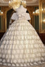 Champagne Tulle Lace Ball Gowns Quinceanera Dresses