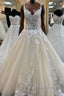 Champagne tulle lace long prom Dress, champagne Prom Dresses