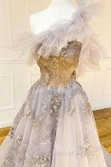 Champagne Tulle Lace Long Prom Dresses Lace Formal Dresses