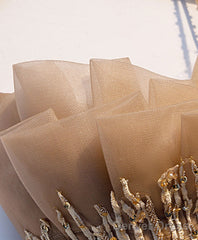 Champagne Tulle Lace Long Prom Dress Tulle Lace Formal Dress