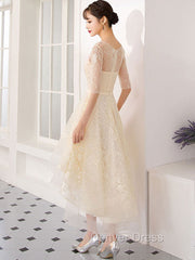 Champagne Tulle Short Prom Dresses, Champagne Homecoming Dresses