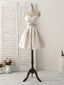 Champagne Two Pieces Short Prom Dress Simple Homecoming Dresses