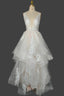 Champagne V Neck Long Prom Dress A Line Tulle Prom Dresses