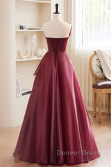 Charming And Elegant Wine Red Sleeveless Off Shoulder Ball Dresses, Wine Red A-Shaped Princess Strapless Butterfly Tie With Backless Strap And Ground Length Prom Dresses