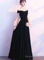 Charming Black Long Bridesmaid Dress, Elegant Prom Gowns, Prom Dresses