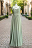 Charming Cap Sleeves Chiffon Long A Line Bridesmaid Dress for Women Prom Dresses