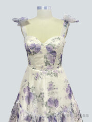 Charming Floral Long Prom Dresses