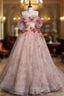 Charming Off The Shoulder Appliques Long Quinceanera Dresses Formal Wedding Ball Gown Prom Dresses
