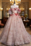 Charming Off The Shoulder Appliques Long Quinceanera Dress Prom Wedding Ball Gowns Prom Dresses