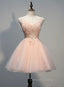 Charming Pearl Pink Tulle Prom Dress , Lovely Homecoming Dresses