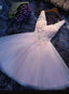 Charming Pink V Neckline Short Prom Dress, Cute Graduation Prom Dresses