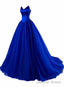 Charming Satin And Tulle V Neckline Sweet 16 Gowns, Tulle Prom Gowns