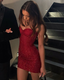 Charming Strapless Red Sheath Sequin Homecoming Dress Cocktail Dresses