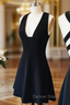 Cheap homecoming Dress Black V Neck Homecoming Dresses