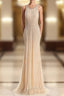 Cheap prom Dress Robe De Soiree Halter Gold Prom Dresses