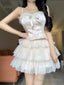 Chic 2 Pieces White Top And Bottom Skirt Tulle Prom Dress Birthday Dresses Birthday Outfits