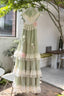 Chic A Line High Neckline Mint Green Chiffon Ruffles Lace Long Prom Dresses Birthday Outfits