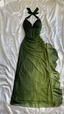 Chic A Line Long Prom Dress Chiffon Green Prom Dress