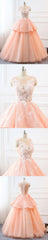 Chic A-Line Scoop Long Prom Dresses Lace Prom Dresses Ball Gowns Evening Dresses