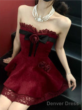 Chic A Line Sweetheart Red Lace Homecoming Dresses Birthday Dress Birthday Outfits
