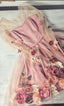 Chic A-Line V Neck Hand-Made Flower Homecoming Dress Unique Short Dress Long Sleeve Homecoming Dresses