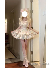 Chic Ball Gown Square Neckline Lace Lolita Dress Birthday Dresses Birthday Outfits