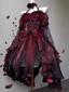 Chic High Low Halter Burgundy Organza Prom Dresses Birthday Outfits