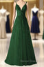 Chic Tulle Appliques Prom Dress Long Ball Gowns V Neck Lace Prom Dresses for Women Wedding Gown