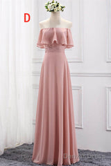 Chiffion Halter Pink Mismatched Bridesmaid Dress