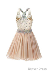 Chiffon Open Back Homecoming Dresses Short Prom Dresses