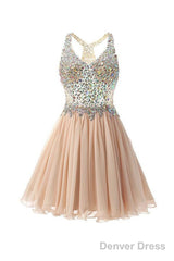 Chiffon Open Back Homecoming Dresses Short Prom Dresses