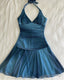Chiffon Sleeveless Halter Prom Dress Short Prom Dresses