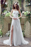 Chiffon Sweetheart Neckline A Line Wedding Dresses With Rhinestones