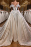 Classic V Neck Off The Shoulder Prom Dresses with Beads
