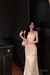 Classy A Line Spaghetti Straps Floral Lace Ivory Prom Dresses Birthday Outfits Evening Gown