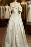 Classy Ball Gowns Off The Shoulder Lace Ivory Long Wedding Dress Bridal Dresses