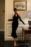 Classy Mermaid Halter Neckline Ruffles Black Velvet Prom Dresses Birthday Outfits Prom Gowns