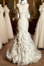 Classy Mermaid Sweetheart Tulle Ivory Long Wedding Dress Bridal Dresses
