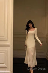 Classy Mermaid U Neckline Prom Dresses Birthday Outfits Evening Gown