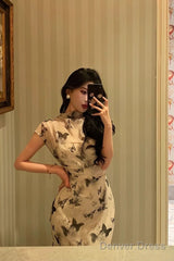 Classy Sheath High Neckline Chiffon Prom Dresses Birthday Outfits Evening Gown