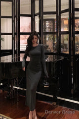 Classy Sheath Scoop Neckline Black Prom Dresses Birthday Outfits Evening Gown