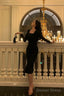 Classy Sheath Square Neckline Black Prom Dresses Birthday Outfits Prom Gowns