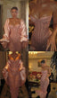 Classy Sheath Strapless Sequin Floor Length Pink Slit Prom Dresses Prom Gown