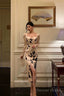 Classy Sheath Sweetheart Floral Satin Prom Dresses Birthday Outfits Prom Gowns