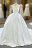 Come In a Wide Variety Of On Trend Styles, White Ball Gowns Satin Sweetheart Pleats Wedding Dresses With Train