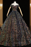 Come In All Styles And Colors Navy Blue Ball Gowns Sequins off the Shoulder Quinceanera Dresses