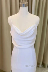 Cowl Neck Backless Mermaid Long Wedding Dresses