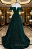 Custom Green Velvet Long Prom Dresses for jexlyn canela