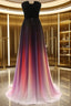 Custom Made Backless Ombre Chiffon Long Prom Dress, Ombre Bridesmaid Dress, Prom Dresses